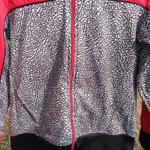 Jordan Jumpman elephant print Therma-Fit zip front hoodie red gray black size L - Picture 4 of 16